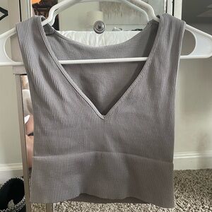 Grey cute tank gotten from a boutique
